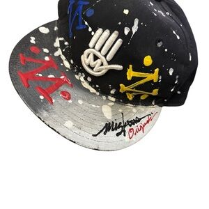 Black and Gray Cap with Colorful Design